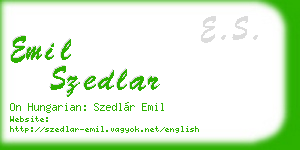 emil szedlar business card